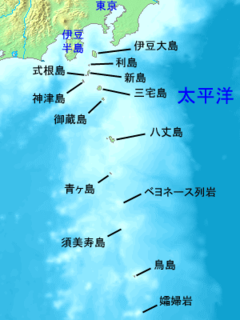 万次郎が漂着した鳥島付近の地図