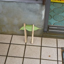 息子が玄関先や神仏に供えてくれました
