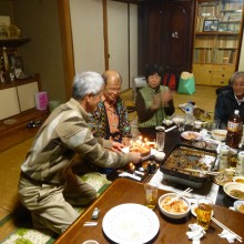 河上さん宅での総会