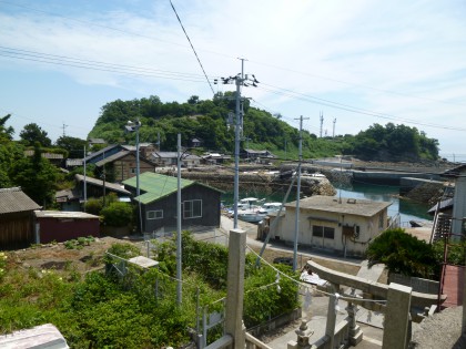 青島神社から見下ろす青島港