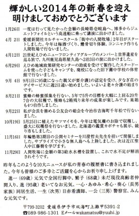 今年の私の年賀状